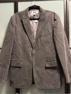 Men's Gray Corduroy Sport Coat - Classic Notch Lapel